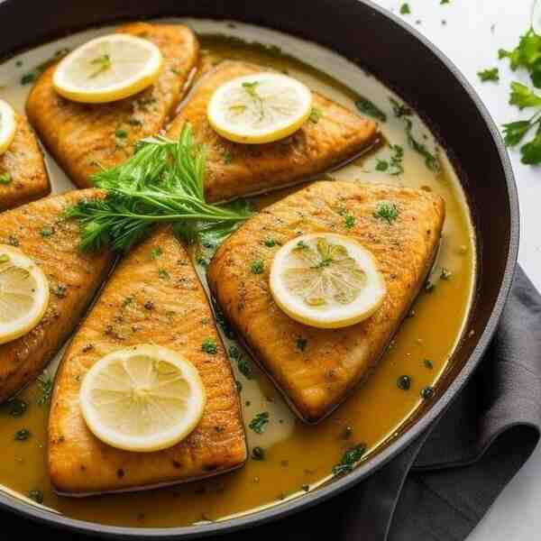 Рыба запеченная с чесноком и луком